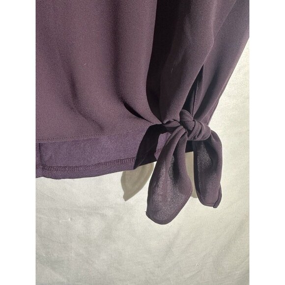 Ann Taylor LOFT women’s Slit sleeve tie waist In eggplant size PL - Picture 4 of 6